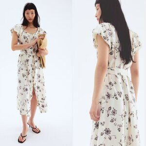 Cotton Button Front Midi Dress, Size: 3X (fits like a 4X or 26W)